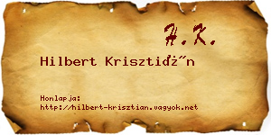 Hilbert Krisztián névjegykártya
